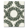Green Leafy Wreath Arrangement Rug
