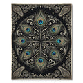 Elegant Peacock Feather Mandala Medallion Rug