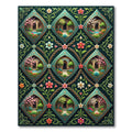 Teal Enamel Garden Diamond Lattice Rug