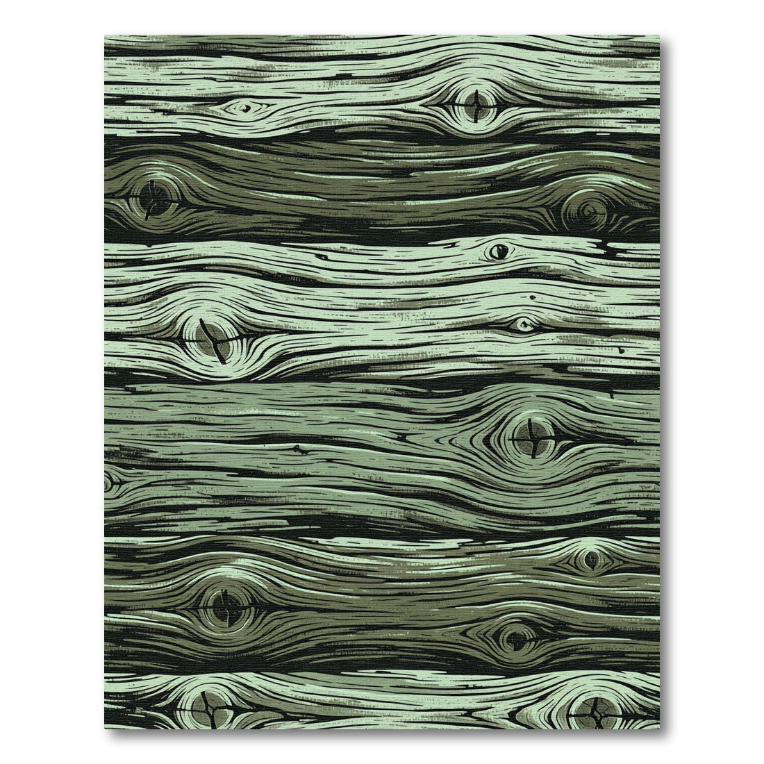 Rustic Sage Green Wood Grain Rug