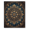 Gold Floral Medallion Slate Decorative Area Rug