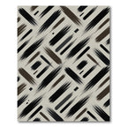 Modern Abstract Monochrome Charcoal Diagonal Stripe Rug