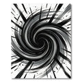 Monochrome Swirling Vortex Graphic Abstract Rug