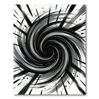 Monochrome Swirling Vortex Graphic Abstract Rug