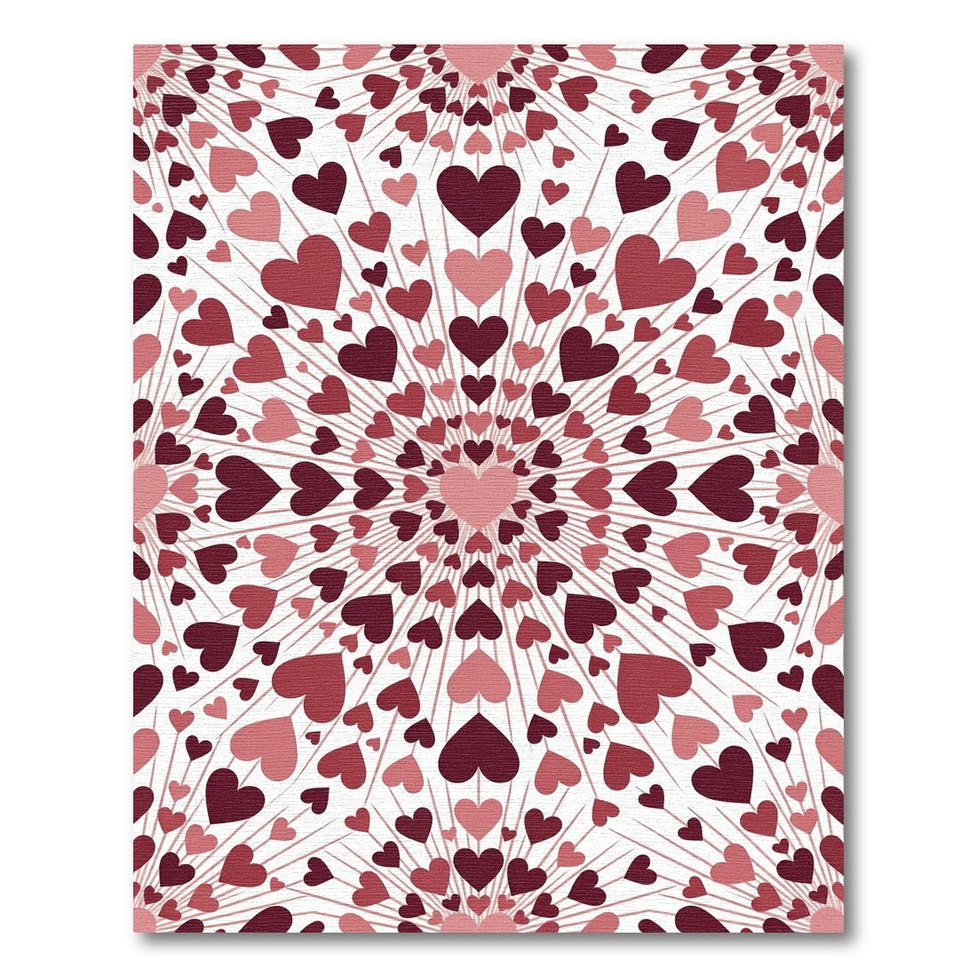 Radiant Burgundy Pink Heart Burst Rug