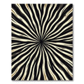 Black and White Radial Stripe Rug