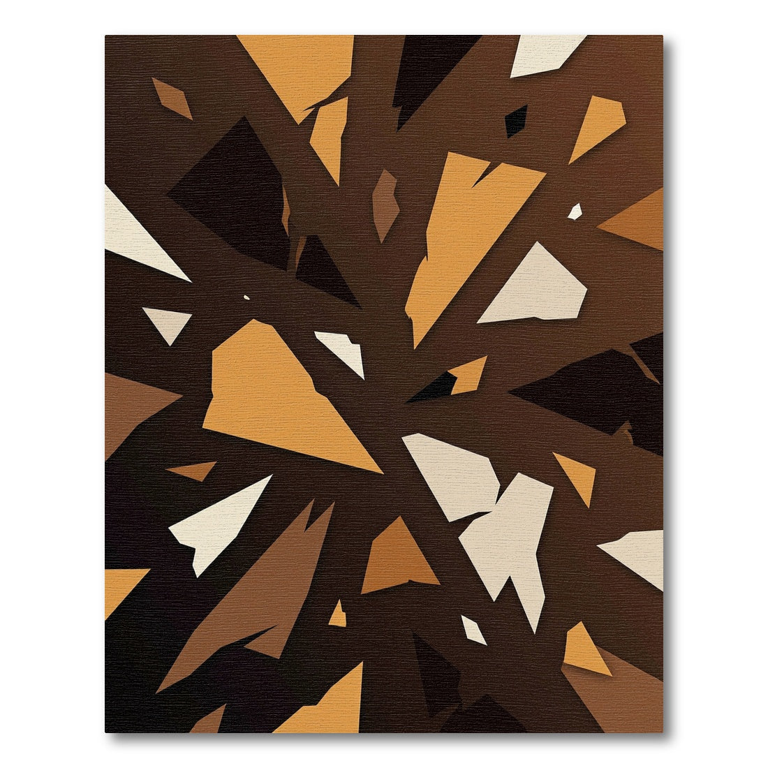 Abstract Earth Tone Geometric Shard Rug