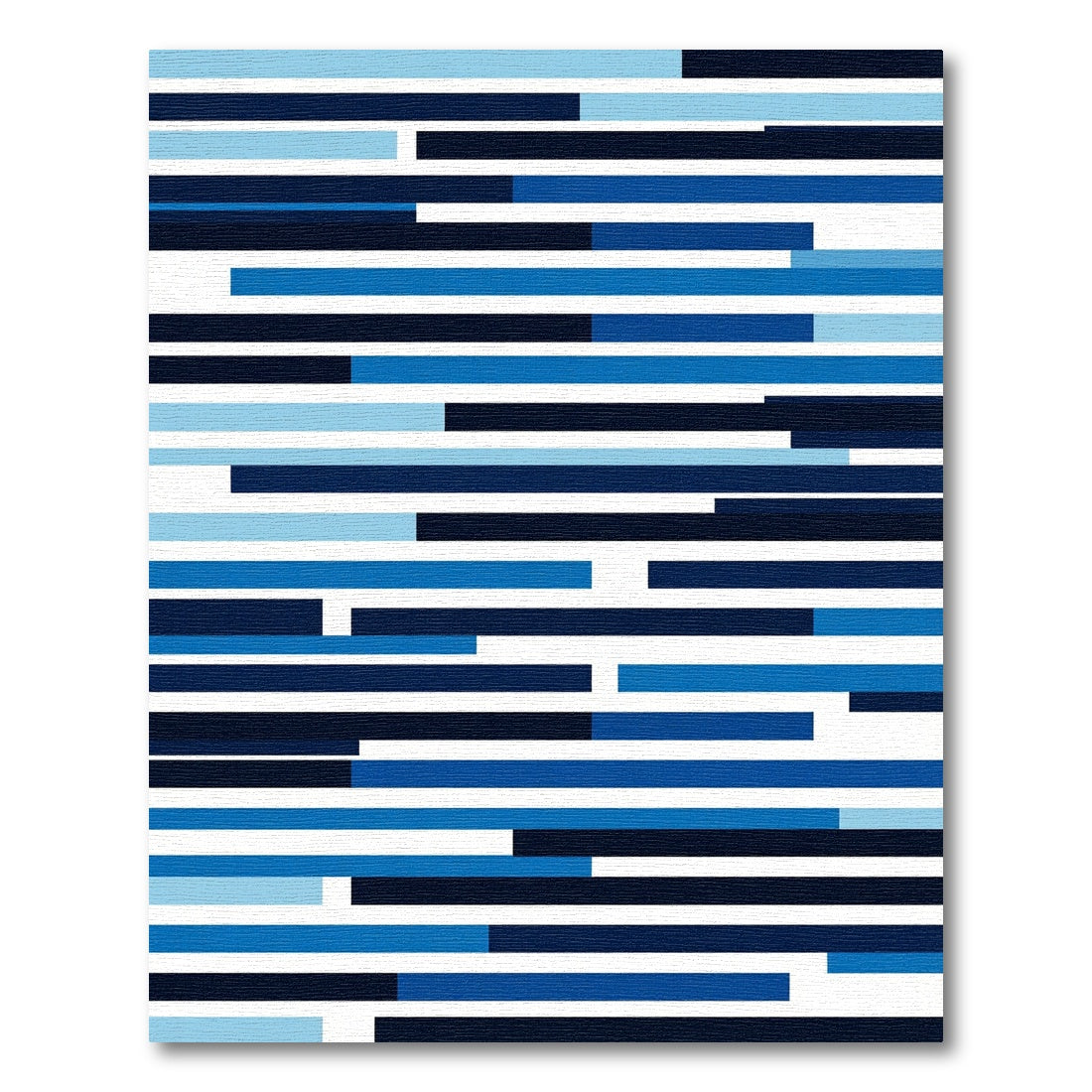 Deep Blue Horizontal Stripe Arrangement Rug