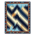 Abstract Jagged Tribal Navy Rug