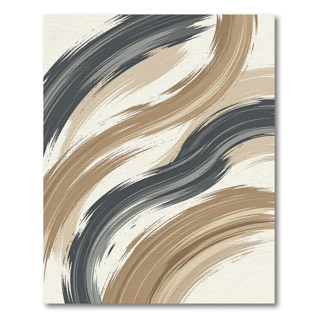 Modern Earth Tone Abstract Brush Stroke Rug