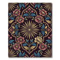 Elegant Floral Medallion with Golden Palm Rug
