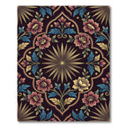 Elegant Floral Medallion with Golden Palm Rug