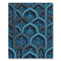 Ornate Cobalt Blue Damask Archway Rug