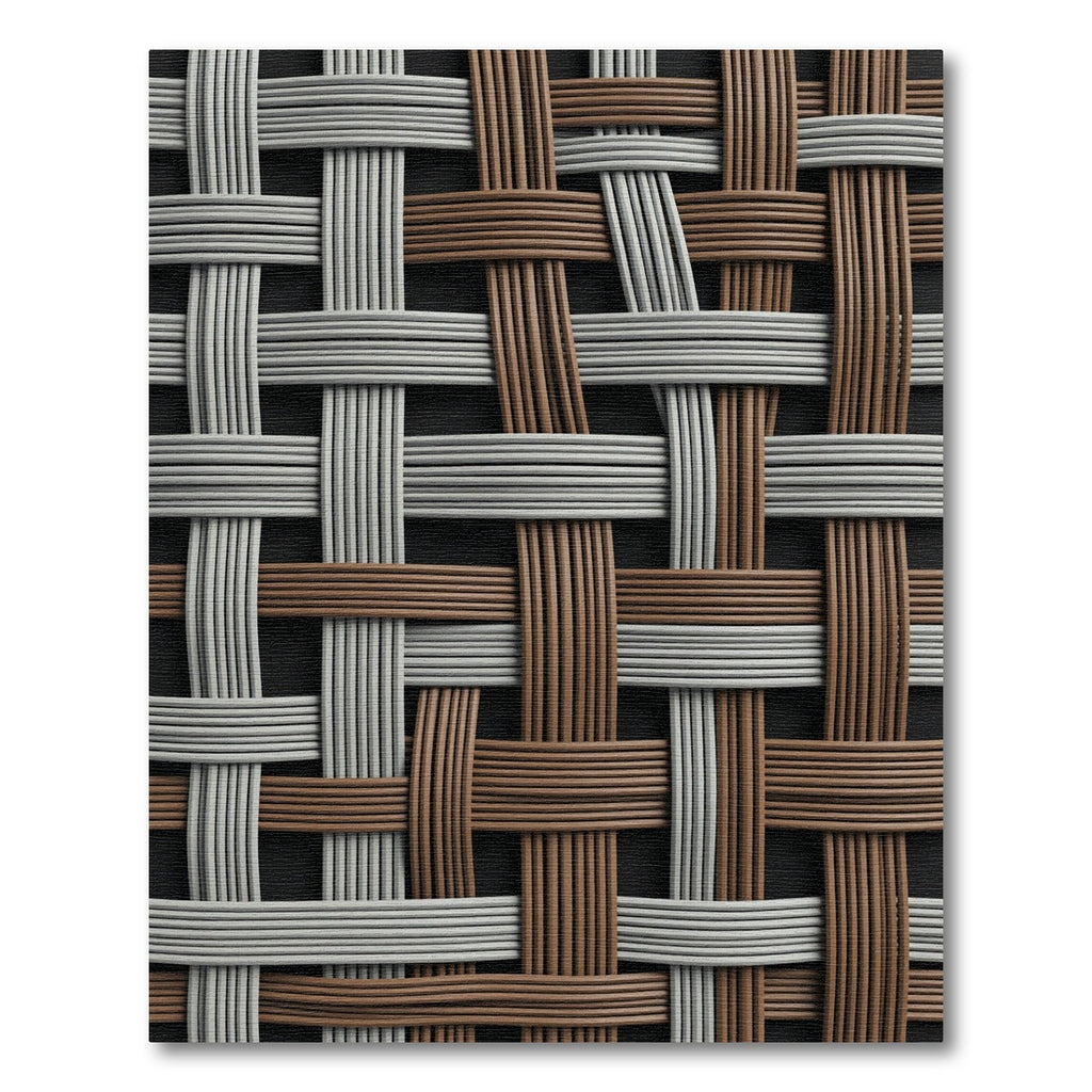 Woven Interlocking Gray and Brown Grid Rug