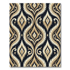 Gilded Black Damask Flourish Rug
