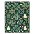 Emerald Green Arabesque Clover Rug