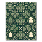 Emerald Green Arabesque Clover Rug