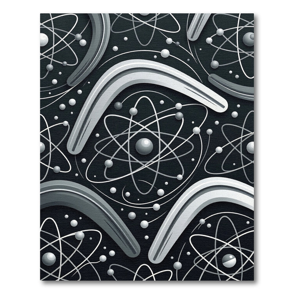 Monochromatic Abstract Atomic Boomerang Rug