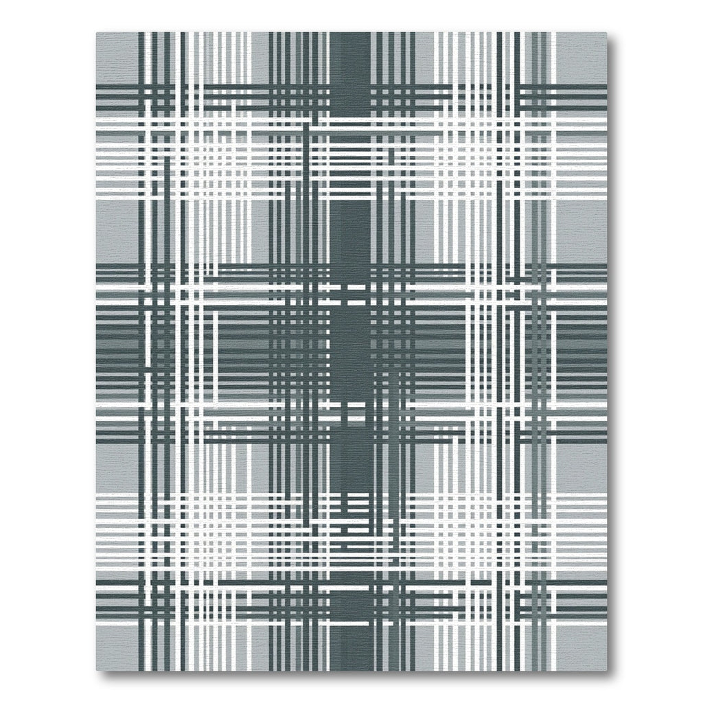 Sophisticated Gray Plaid Grid Lines Rug