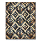 Rustic Graphite Geometric Tribal Diamond Rug