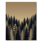 Serene Evergreen Forest Silhouette Landscape Rug