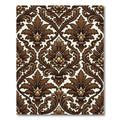 Elegant Brown Damask Scroll Ornate Rug