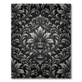 Ornate Black Silver Crown Damask Rug
