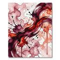 Abstract Crimson Watercolor Ink Swirl Rug