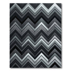 Geometric Monochrome Zigzag Chevron Art Rug