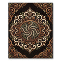 Elegant Fawn Swirl Floral Mandala Rug