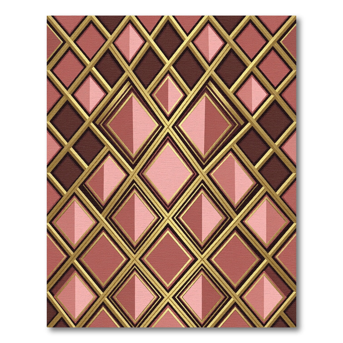 Rose Gold Diamond Lattice Repeating Rug