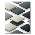 Minimalist Monochrome Geometric Floating Square Rug
