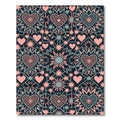 Pink Heart Star Celestial Geometric Rug
