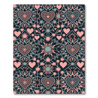 Pink Heart Star Celestial Geometric Rug