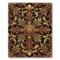Ornate Gold Crimson Damask Rug