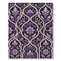 Elaborate Purple Floral Lattice Inlay Rug