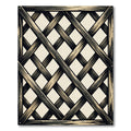 Rustic Charcoal Wooden Lattice Plaid Rug