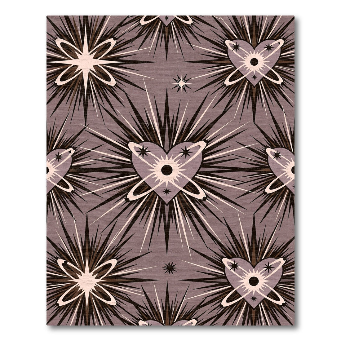 Mauve Heartburst Starburst Medallion Rug