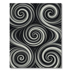 Monochromatic Swirls Abstract Illusion Rug