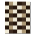Brown Cream Plaid Squares Rug