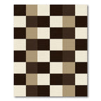 Brown Cream Plaid Squares Rug