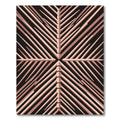 Rose Gold Abstract Stripe Mandala Rug