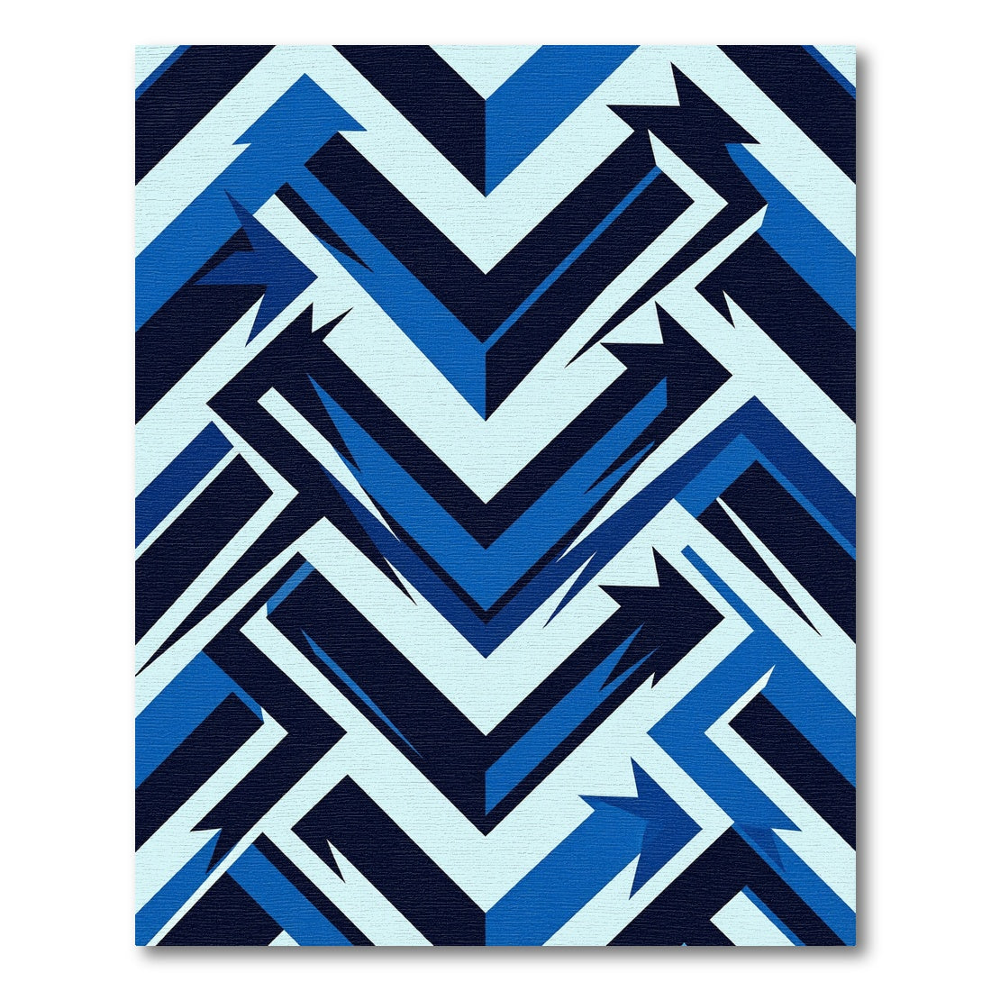 Angular Blue Arrow Chevron Rug