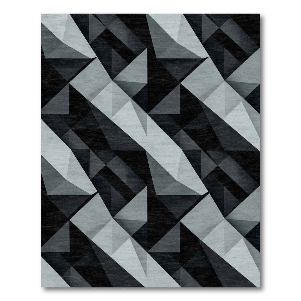 Monochromatic Geometric Facet Illusion Rug