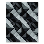 Monochromatic Geometric Facet Illusion Rug