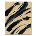 Bold Black Abstract Brushstroke Charcoal Beige Rug