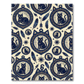 Mystical Midnight Black Cat Feather Tapestry Rug