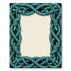 Deep Teal Rope Border Rug