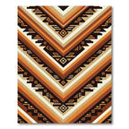 Earthy Geometric Chevron Aztec Art Rug
