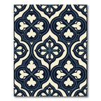 Midnight Navy Gothic Quatrefoil Tile Rug